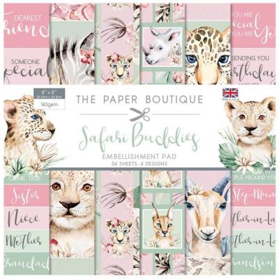 The Paper Boutique Safari Buddies Designpapier - Embellishments Pad